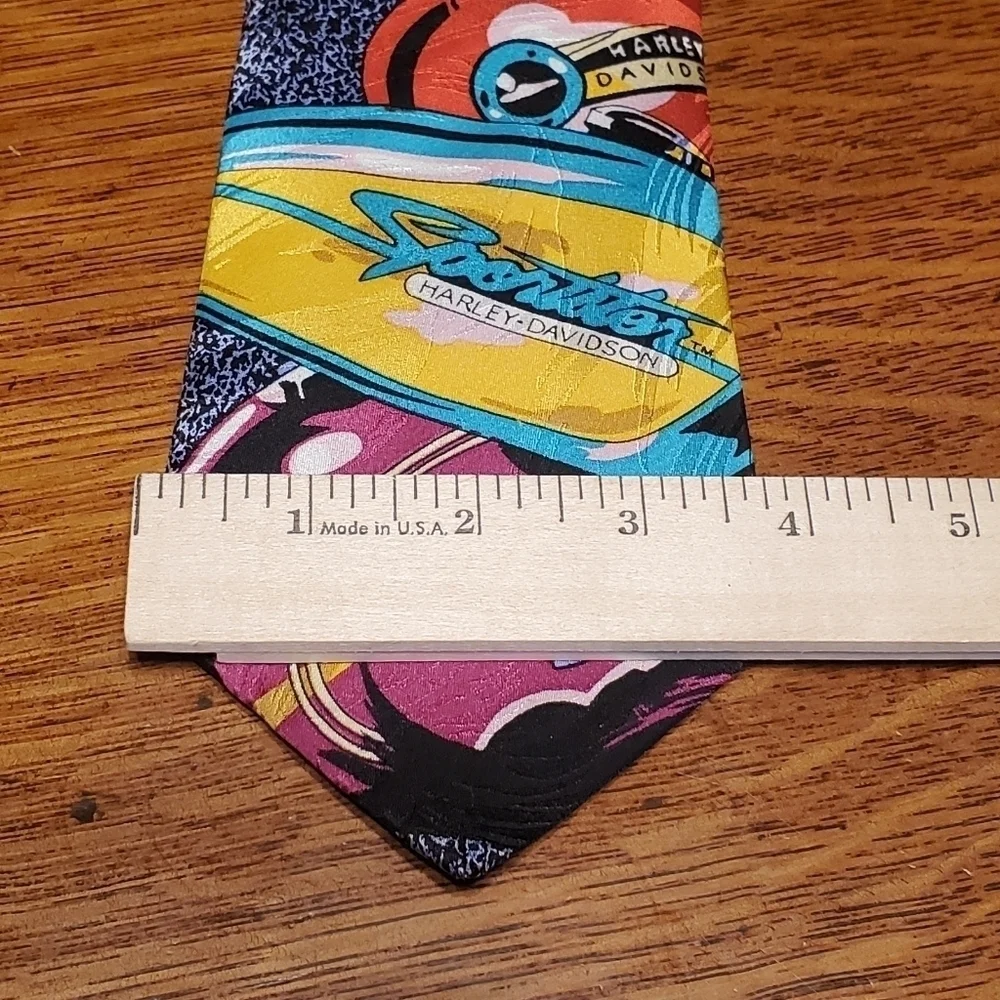 Ralph Marlin Harley Davidson Tank Vivid Colors Men's Neck Tie